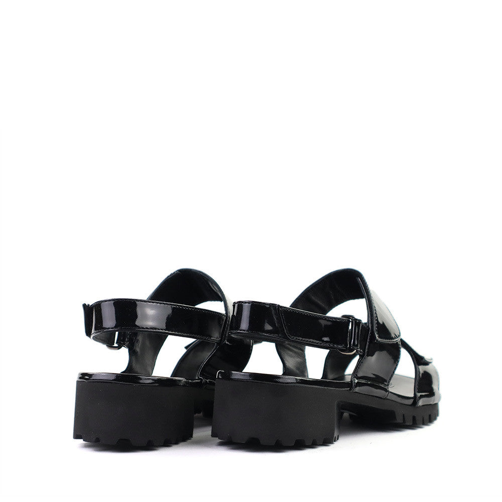 Thierry Rabotin Sanele 1310 Black Shine heel view - Hanig's Footwear