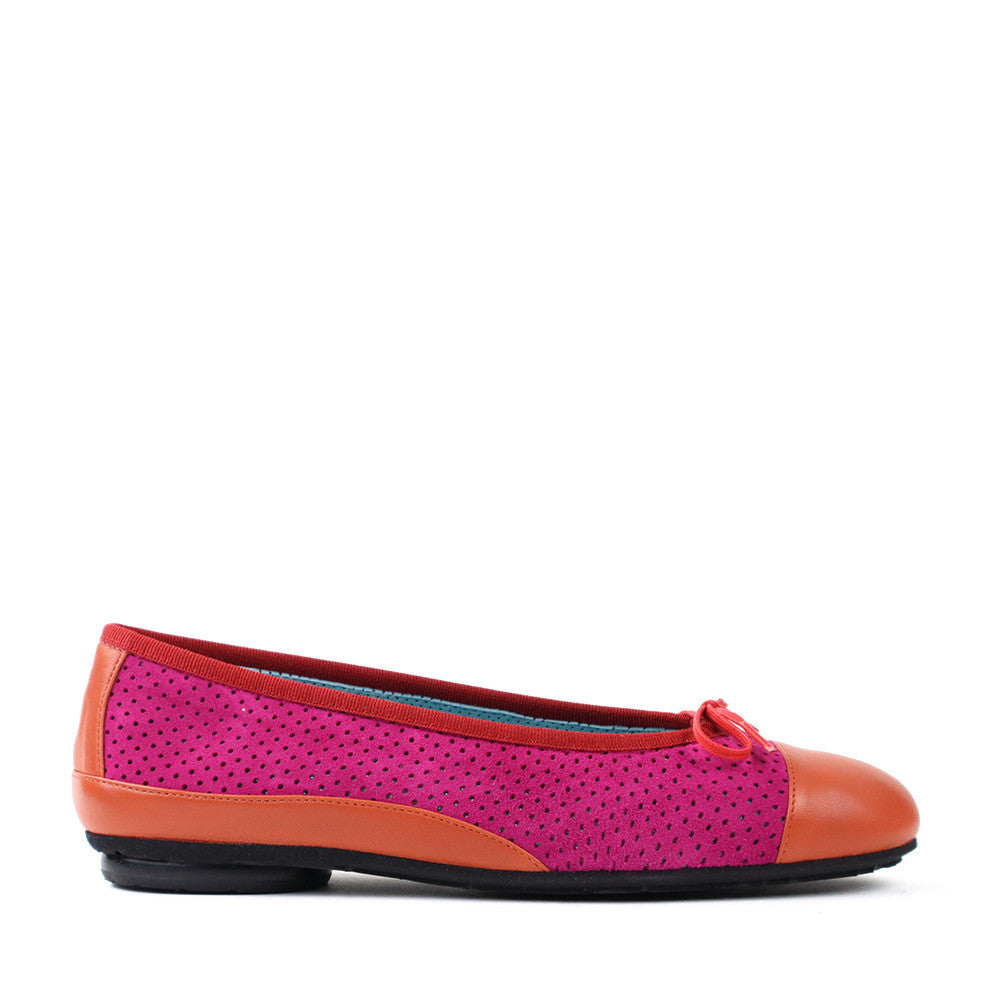 Thierry Rabotin Greta 2447 Red Orange Suede side view - Hanig's Footwear