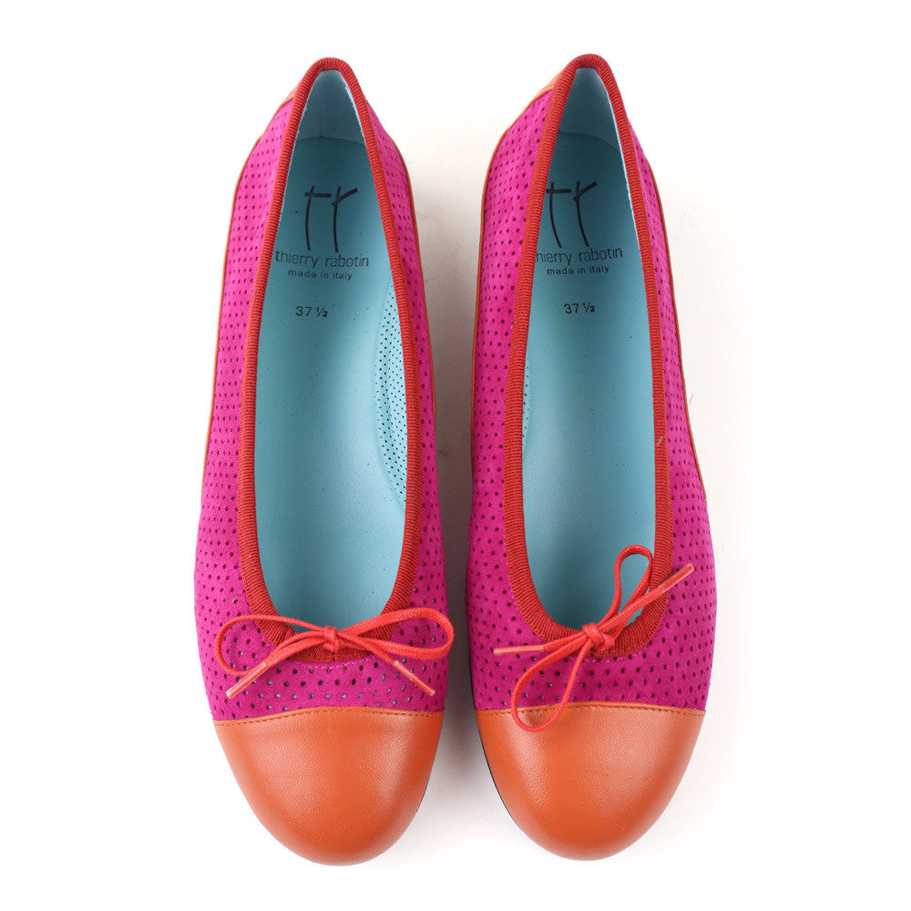 Thierry Rabotin Greta 2447 Red Orange Suede top view - Hanig's Footwear