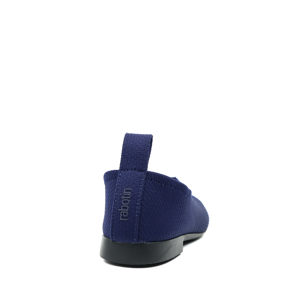 Thierry Rabotin V0001M Navy Knit heel view - Hanig's Footwear