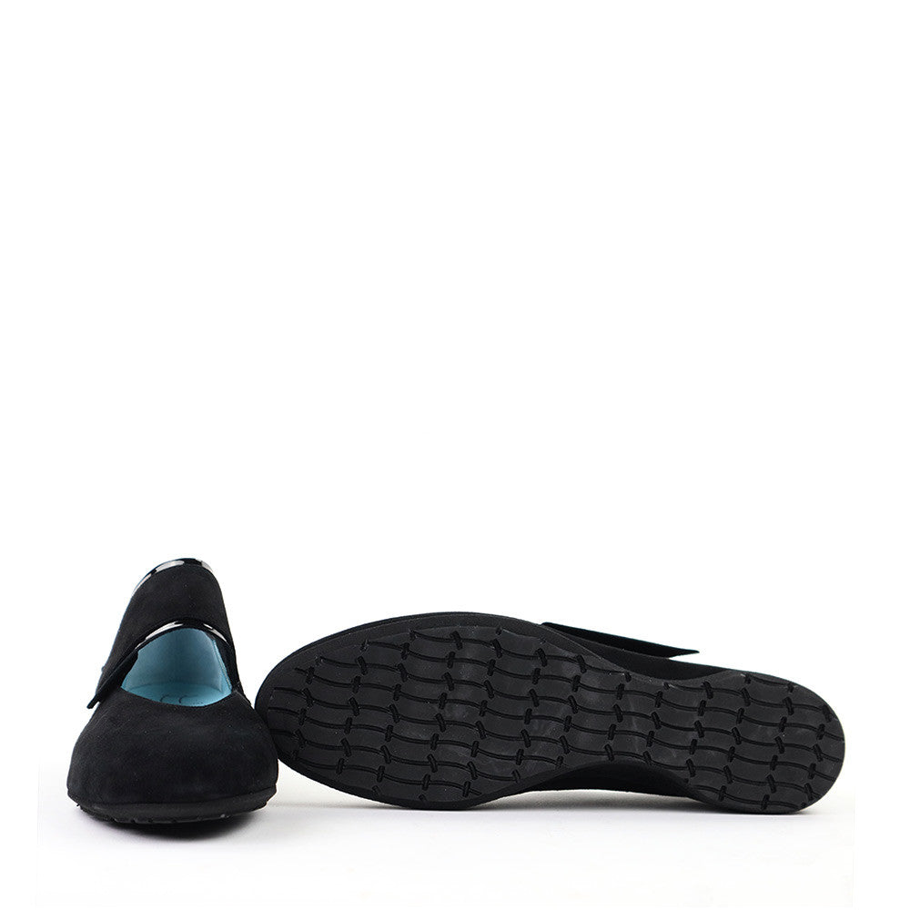 Thierry Rabotin Abra 2378 Black Suede sole view - Hanig's Footwear