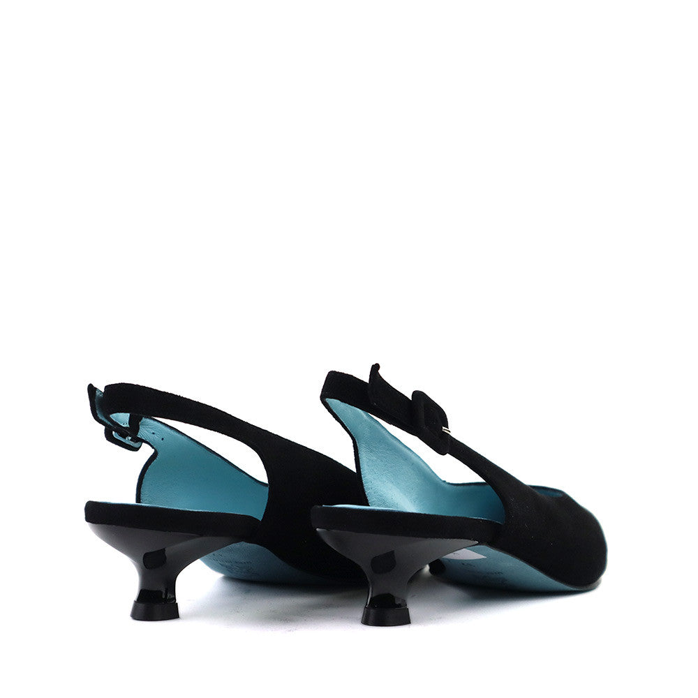 Thierry Rabotin Princesse C351 Black Suede heel view - Hanig's Footwear