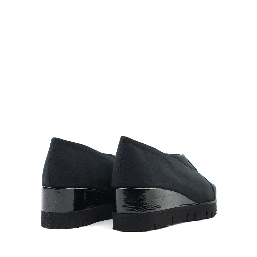 Thierry Rabotin Damin 3523DR Black Peach heel view - Hanig's Footwear