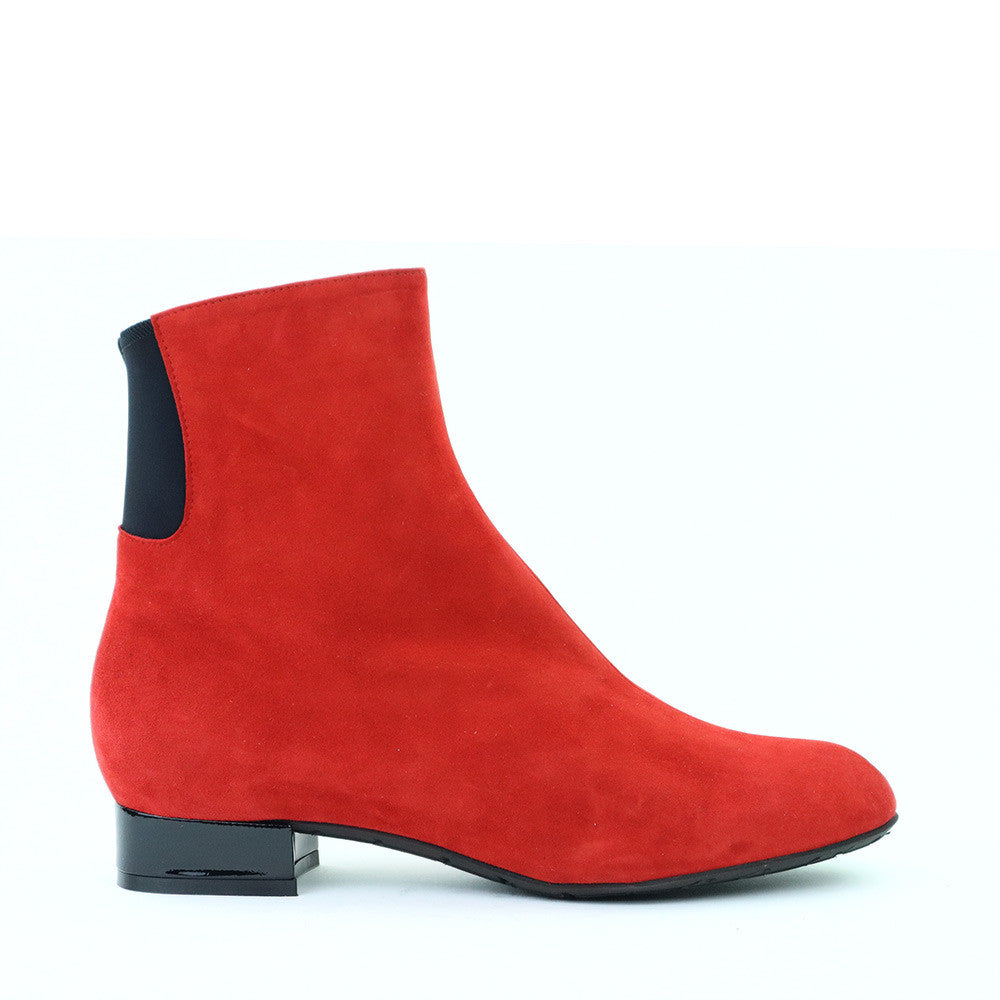 Thierry Rabotin Naxos S316MGR Red Suede side view - Hanig's Footwear