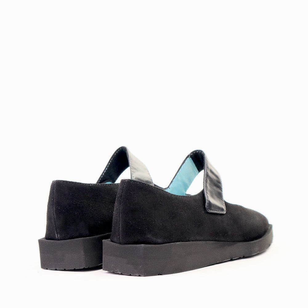 Thierry Rabotin Orochi 5520 Black Suede heel view - Hanig's Footwear