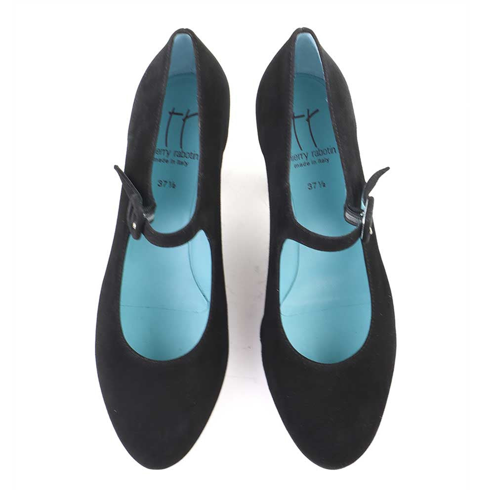 Thierry Rabotin Dexter S115 black suede top view - Hanigs Footwear