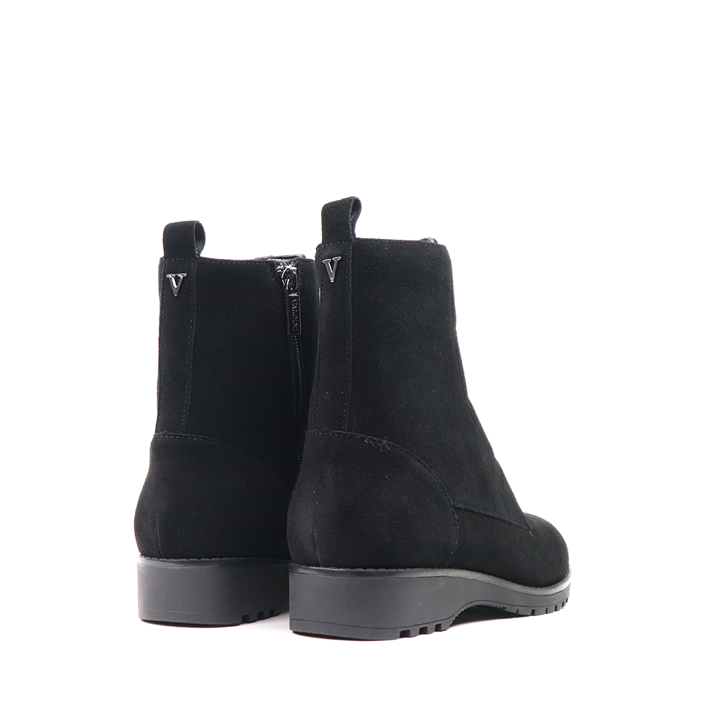 Valdini Sarah Black heel view - Hanig's Footwear