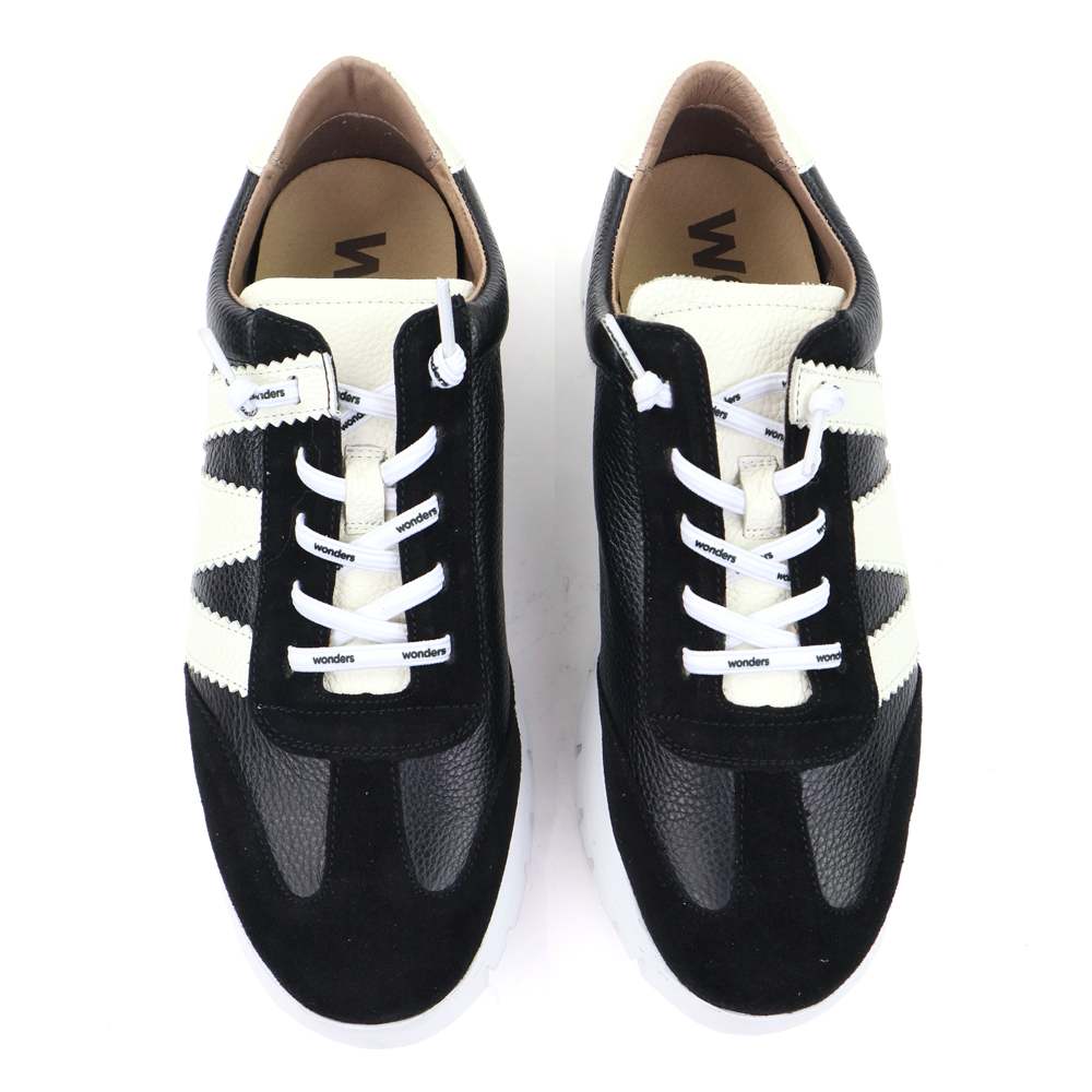 Wonders A-2476 Black Leather top view — Hanig's Footwear