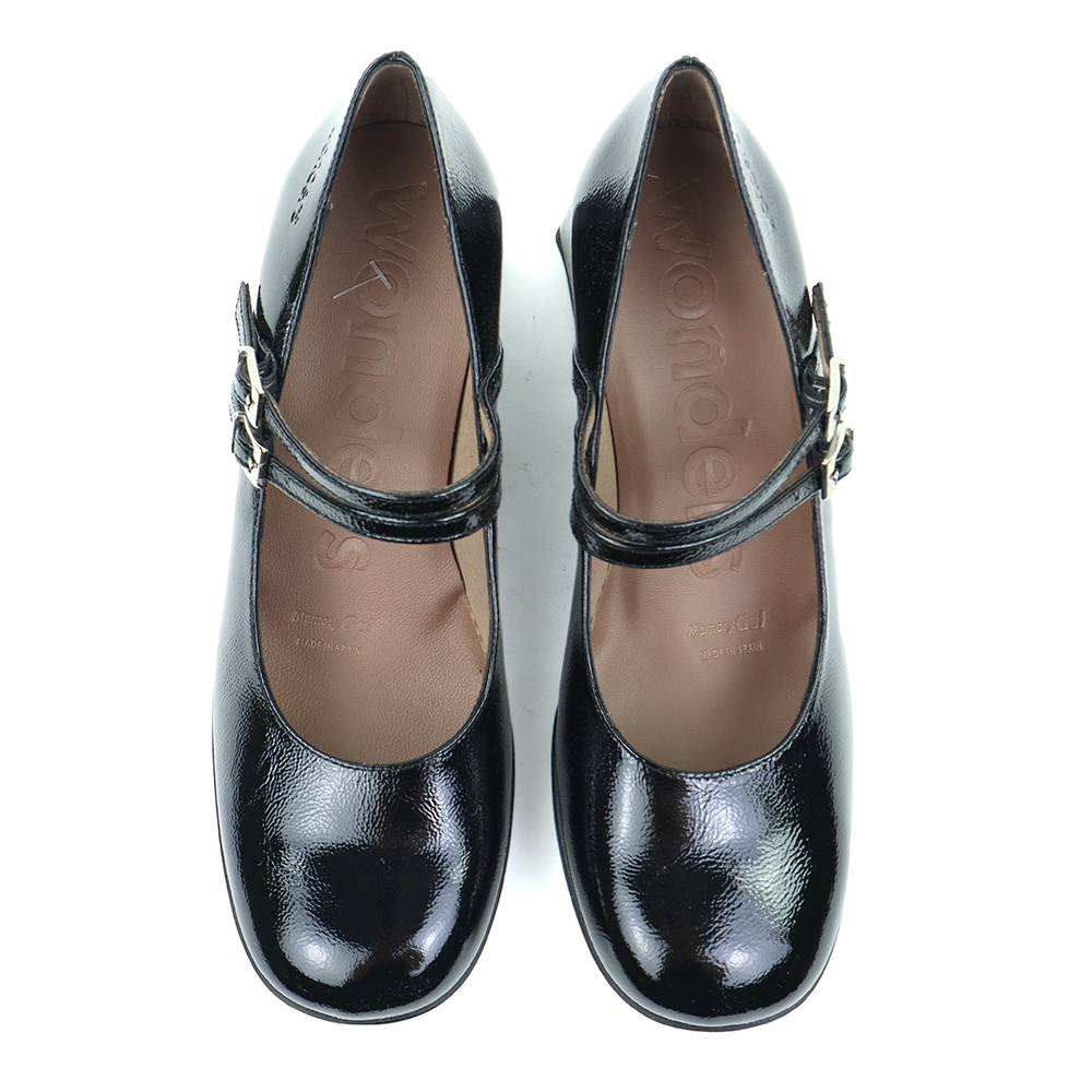 Wonders H-6210 Black top view - Hanig's Footwear