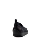 Ara Leena Black Woven heel view - Hanig's Footwear