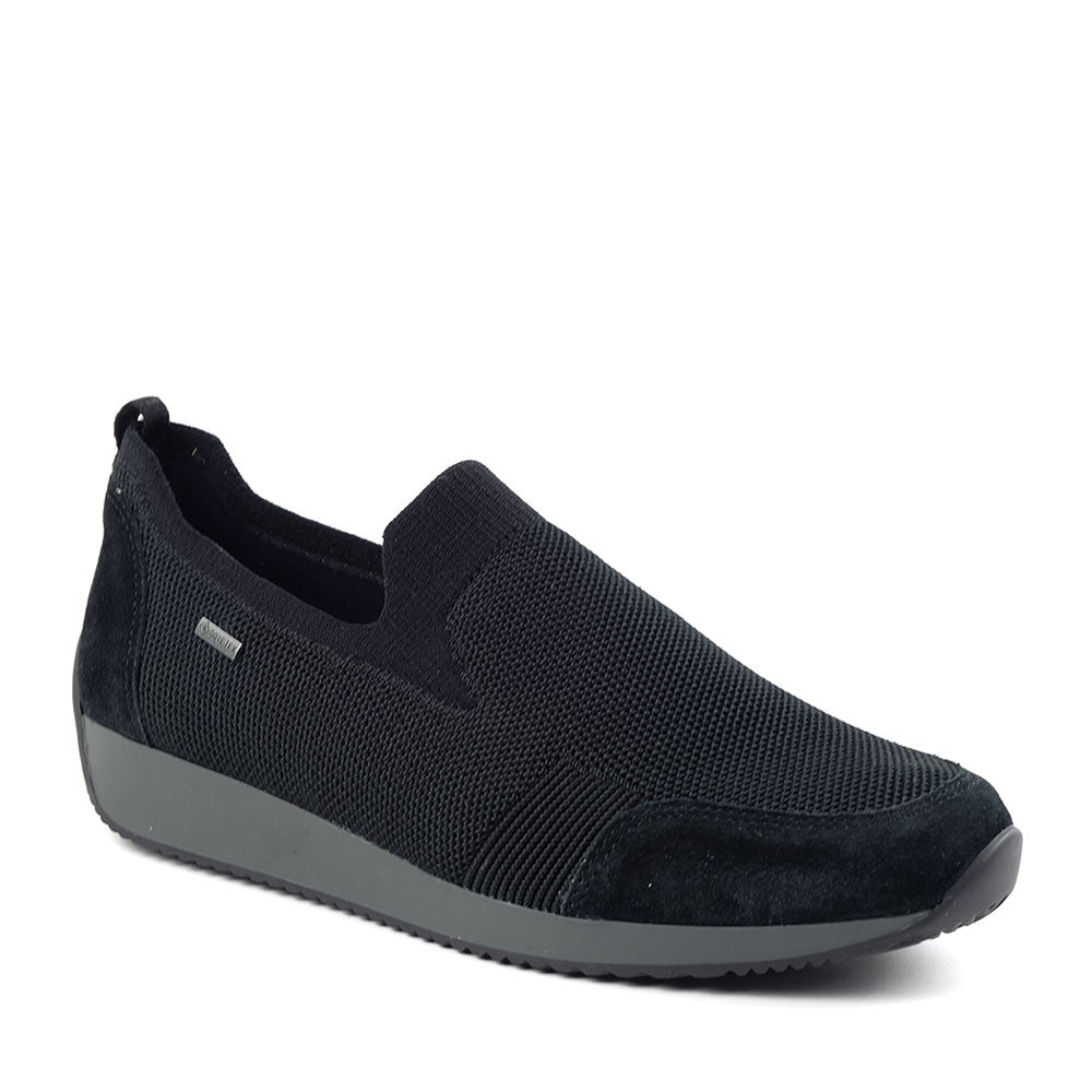 Ara Lilith Black velour angle view - Hanig's Footwear