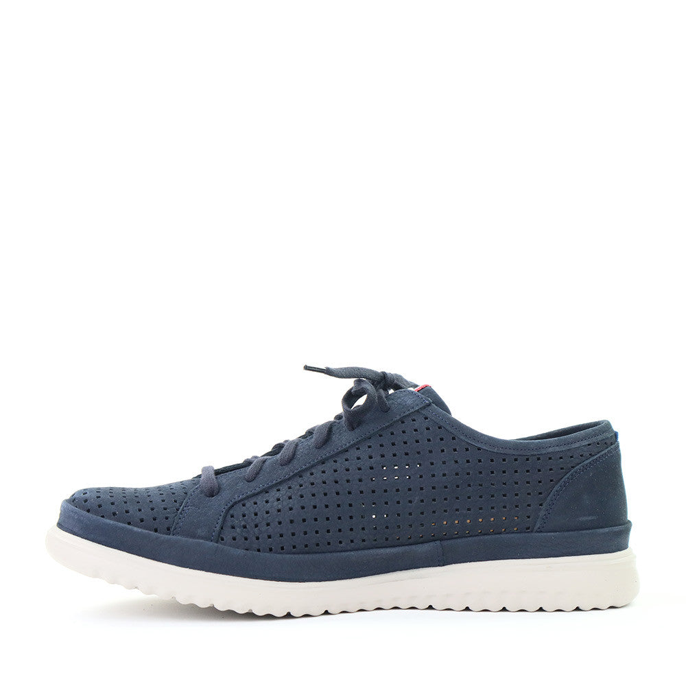 Mephisto Tom Perf Navy inside view - Hanig's Footwear
