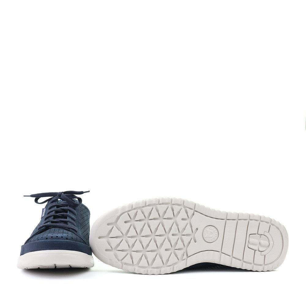 Mephisto Tom Perf Navy sole view - Hanig's Footwear