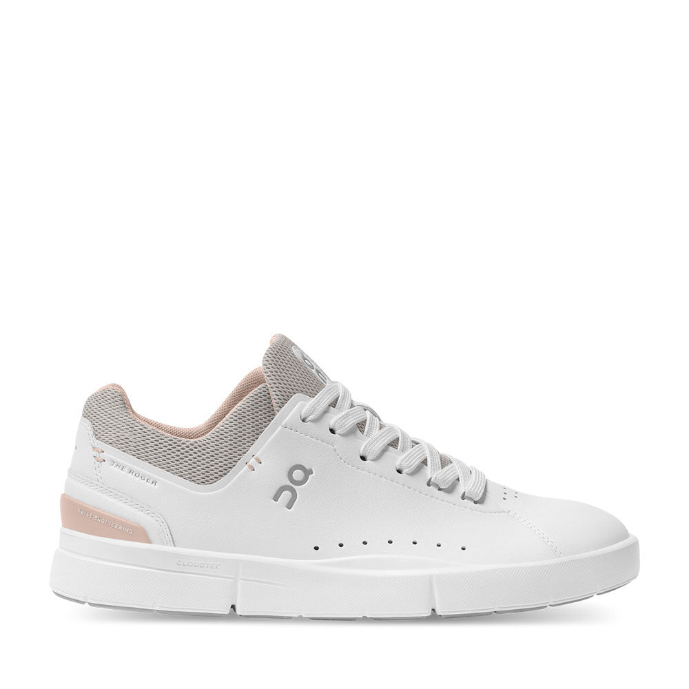 ON Running Roger Advantage Rose White Womens side view | Hanig's Footwear