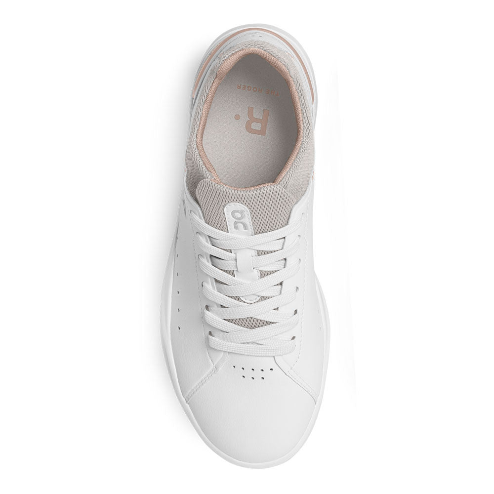 ON Running Roger Advantage Rose White Womens top view | Hanig's Footwear