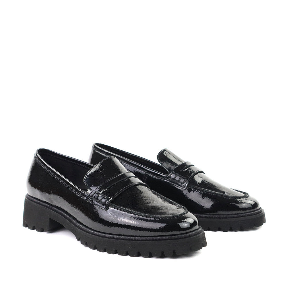 Ara Karina Black Patent angle view - Hanig's Footwear