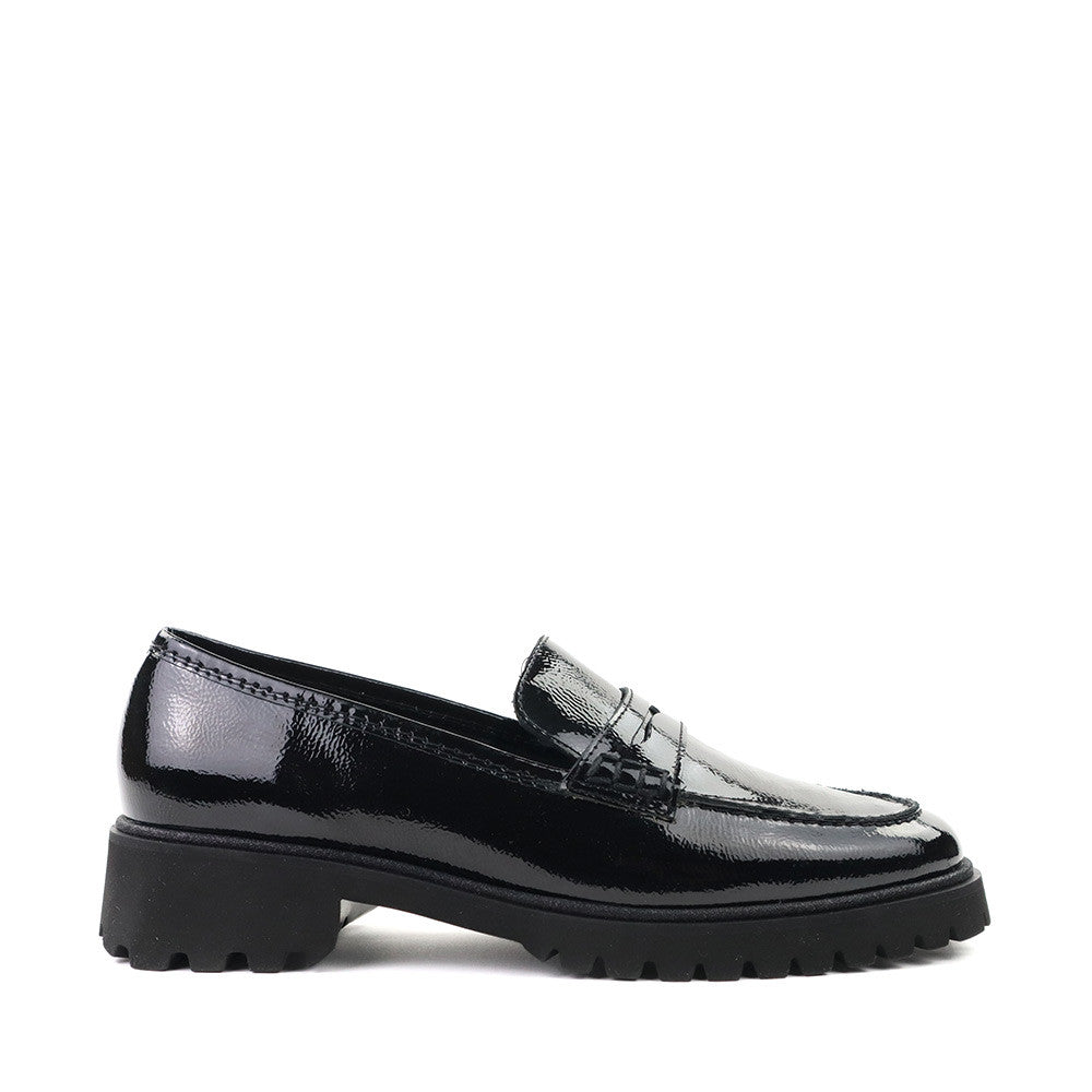 Ara Karina Black Patent side view - Hanig's Footwear