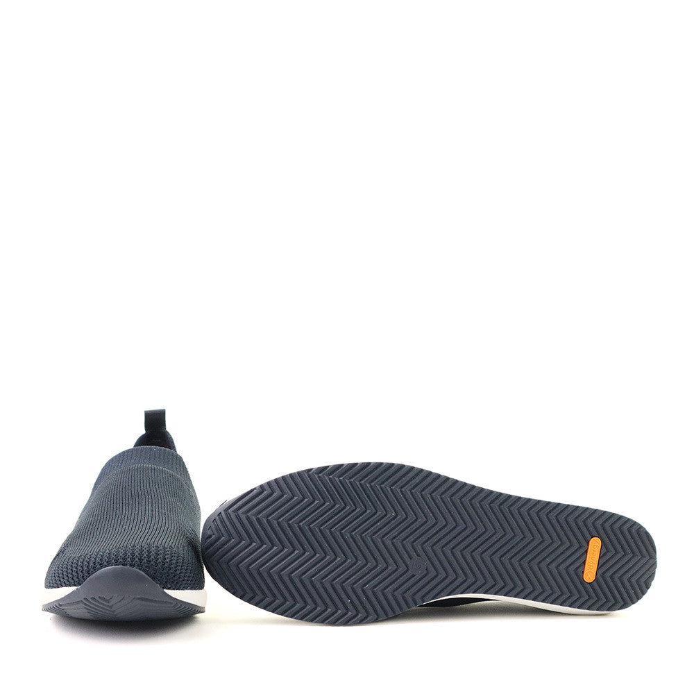 Ara Leena 2 Navy Woven sole view - Hanig's Footwear