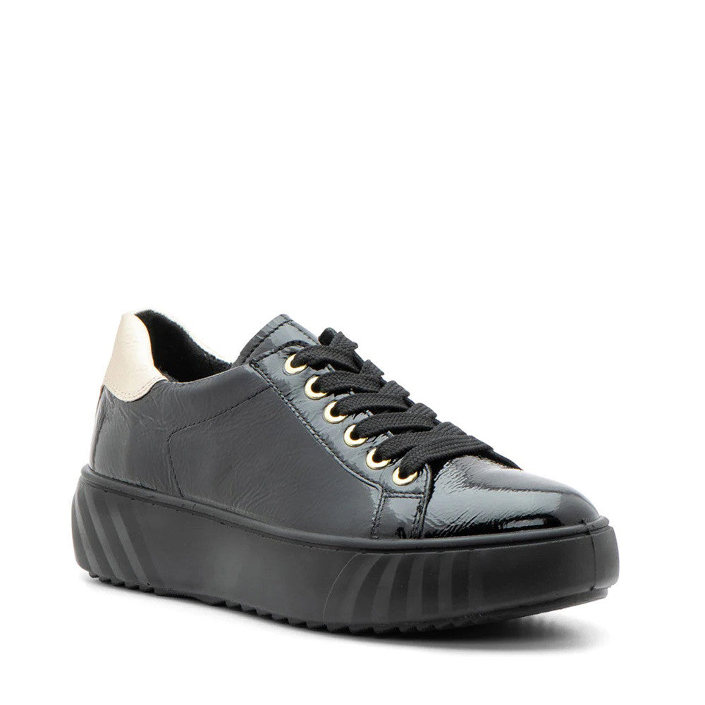Ara Mikky Black patent angle view - Hanig's Footwear