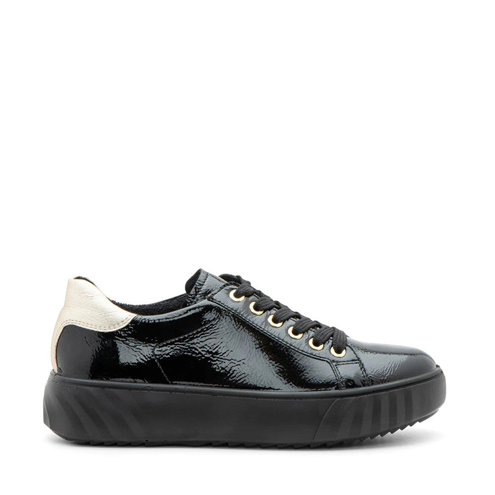 Ara Mikky Black patent side view - Hanig's Footwear