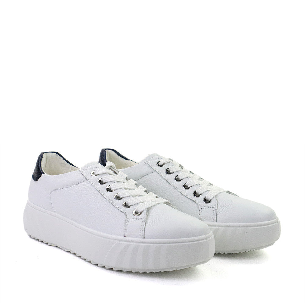 Ara Mikky white leather angle view - Hanig's Footwear