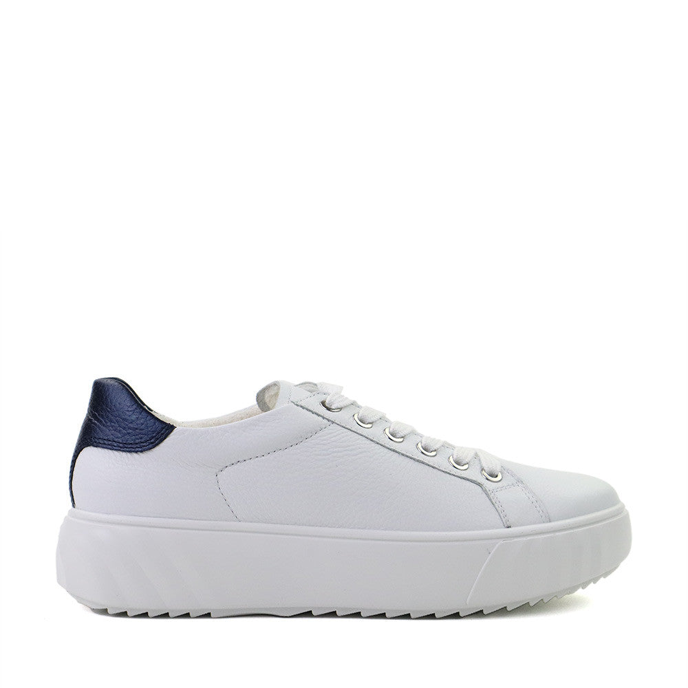 Ara Mikky white leather side view - Hanig's Footwear