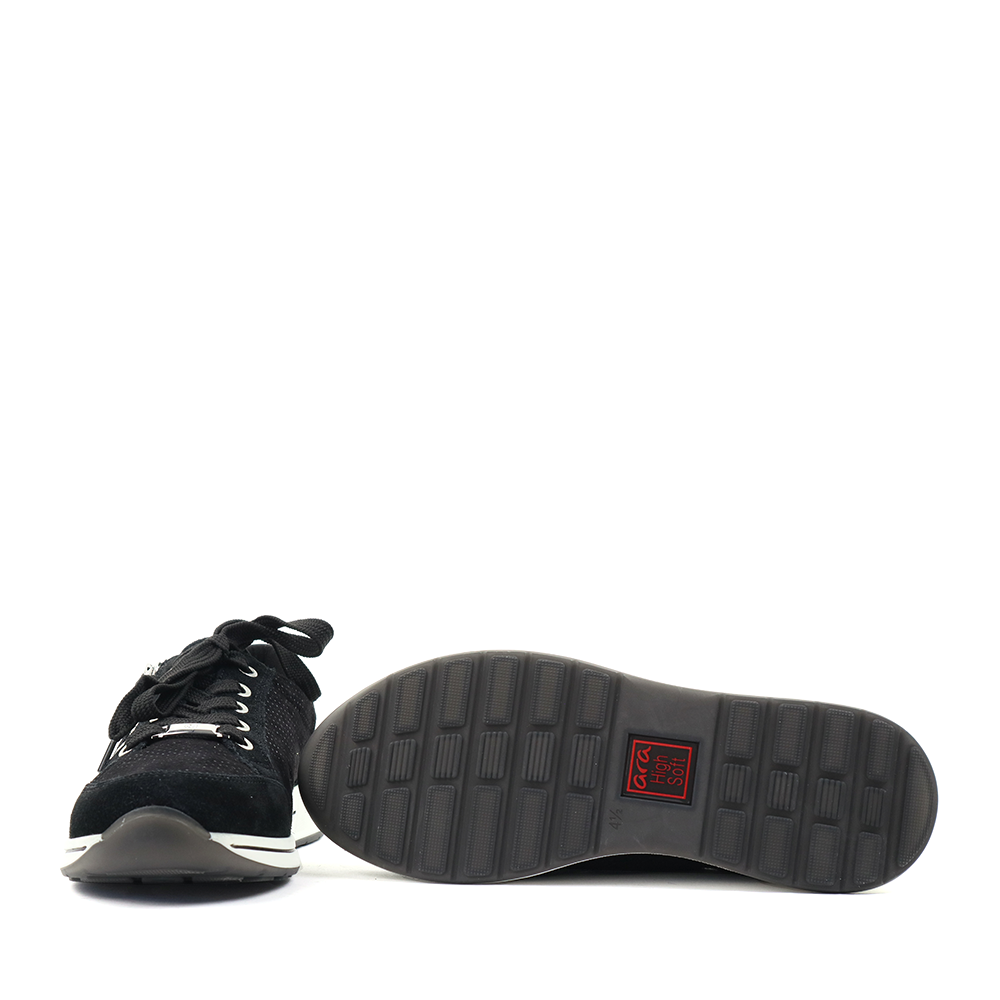 Ara Oleanna Black Puntikid sole view - Hanig's Footwear