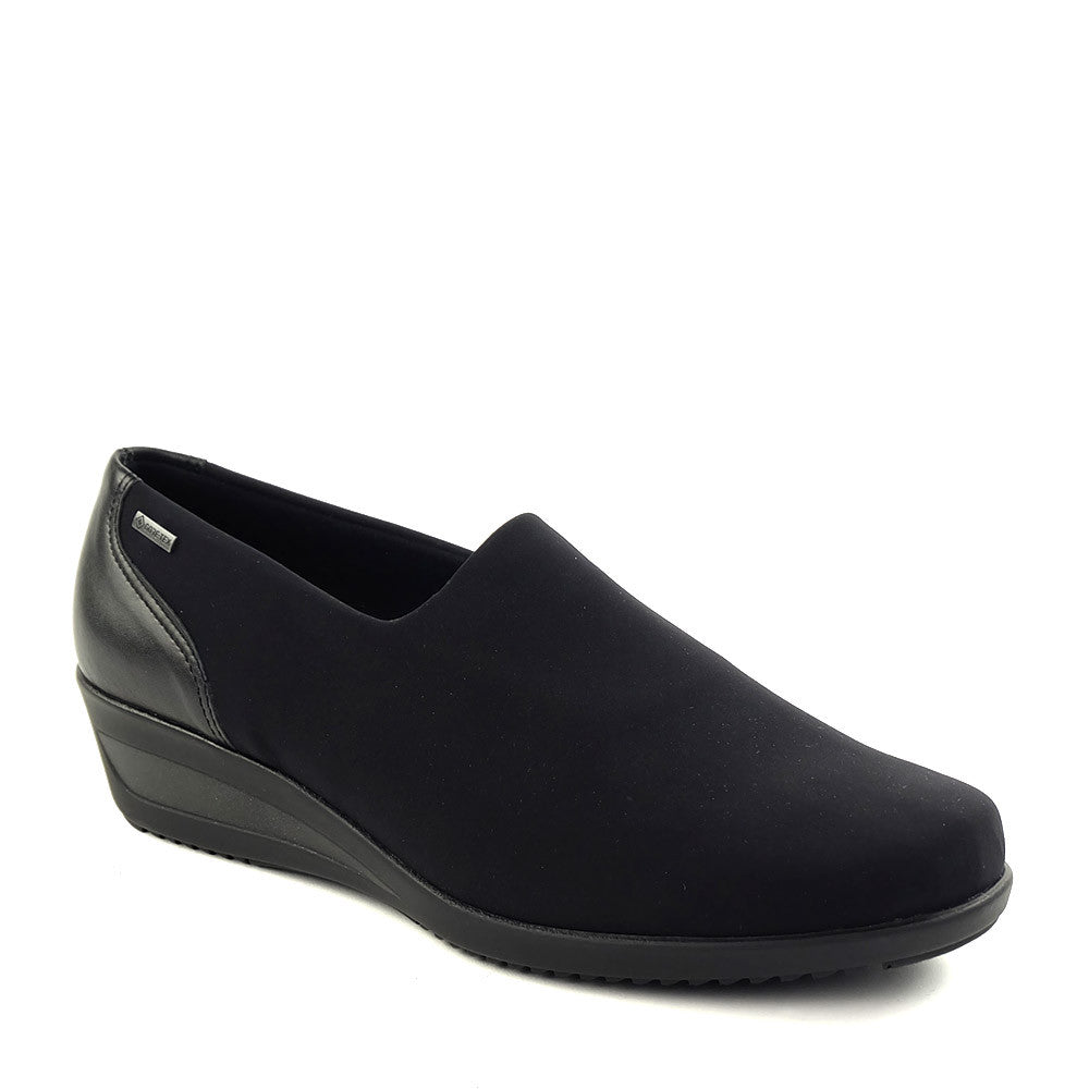 Ara Zurich in Black Gore tex angle view - Hanig's Footwear