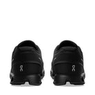 On Running Cloud 5 All Black Womens heel view - Hanig's Footwear