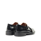 Mat 20 8801 Black Leather heel view - Hanigs Footwear