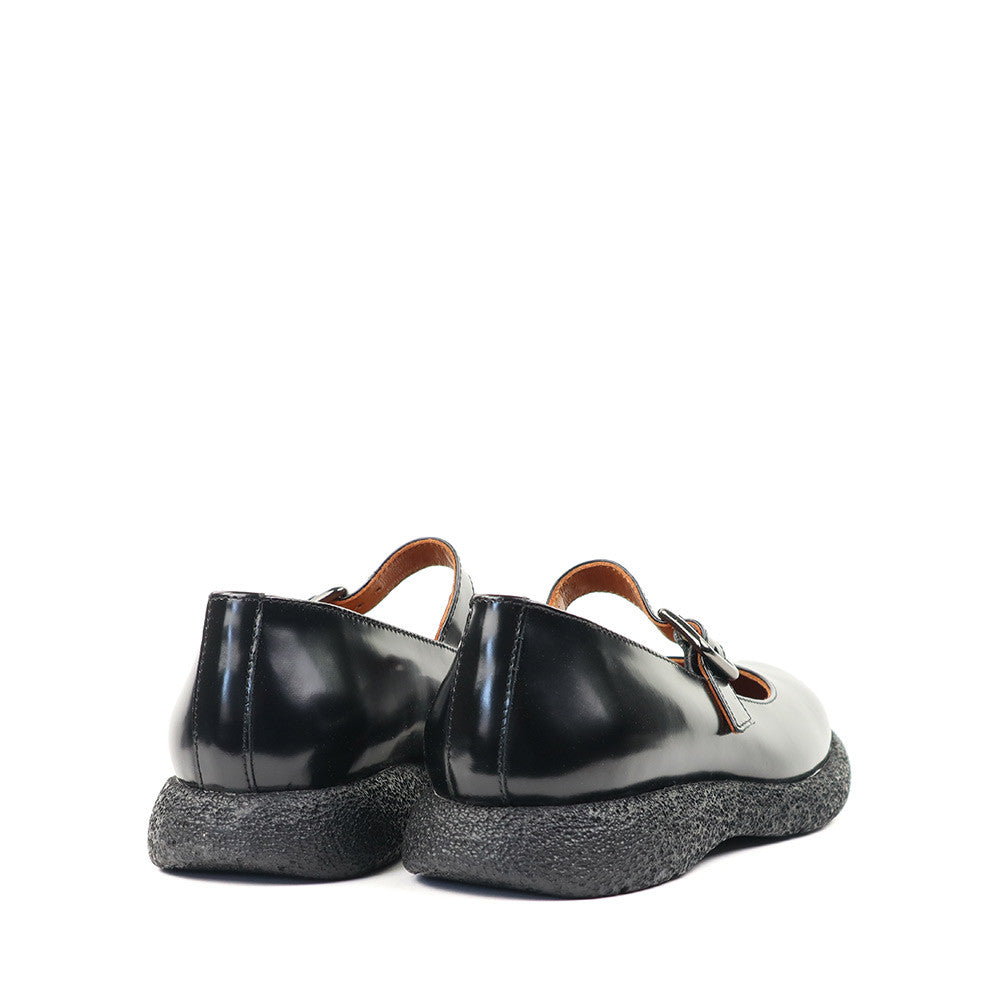 Mat 20 9009 Black Patent heel view - Hanig's Footwear