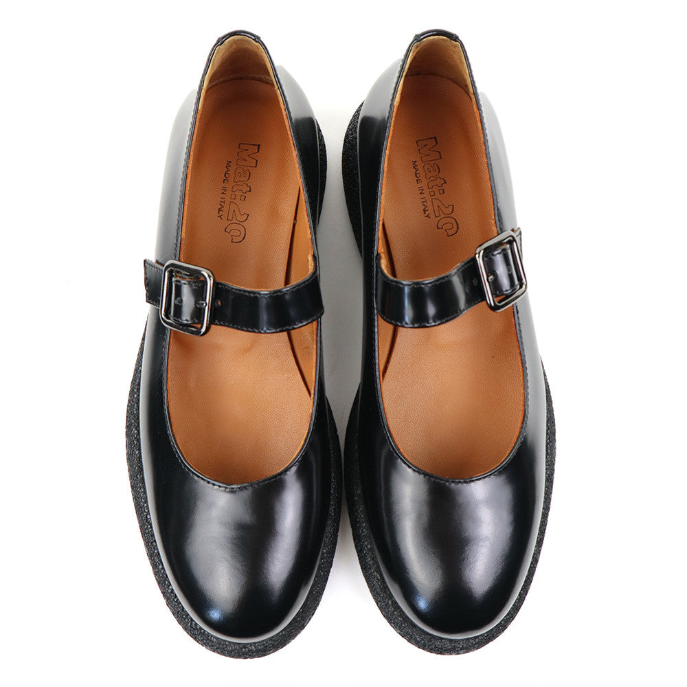 Mat 20 9009 Black Patent top view - Hanig's Footwear
