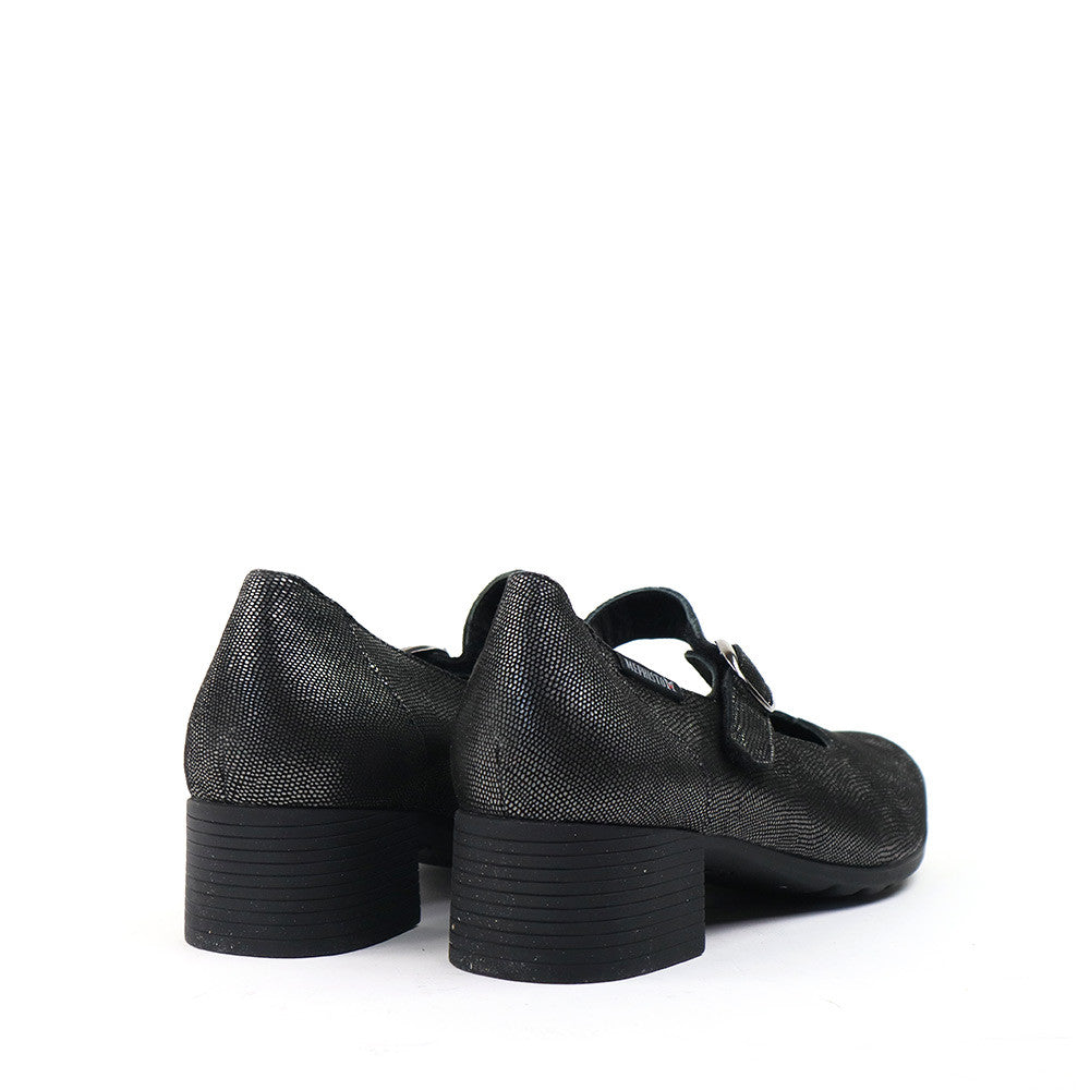 Mephisto Gessika Grey Artesia heel view - Hanig's Footwear 