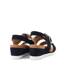 Mephisto Ysabel Navy heel view - Hanigs Footwear
