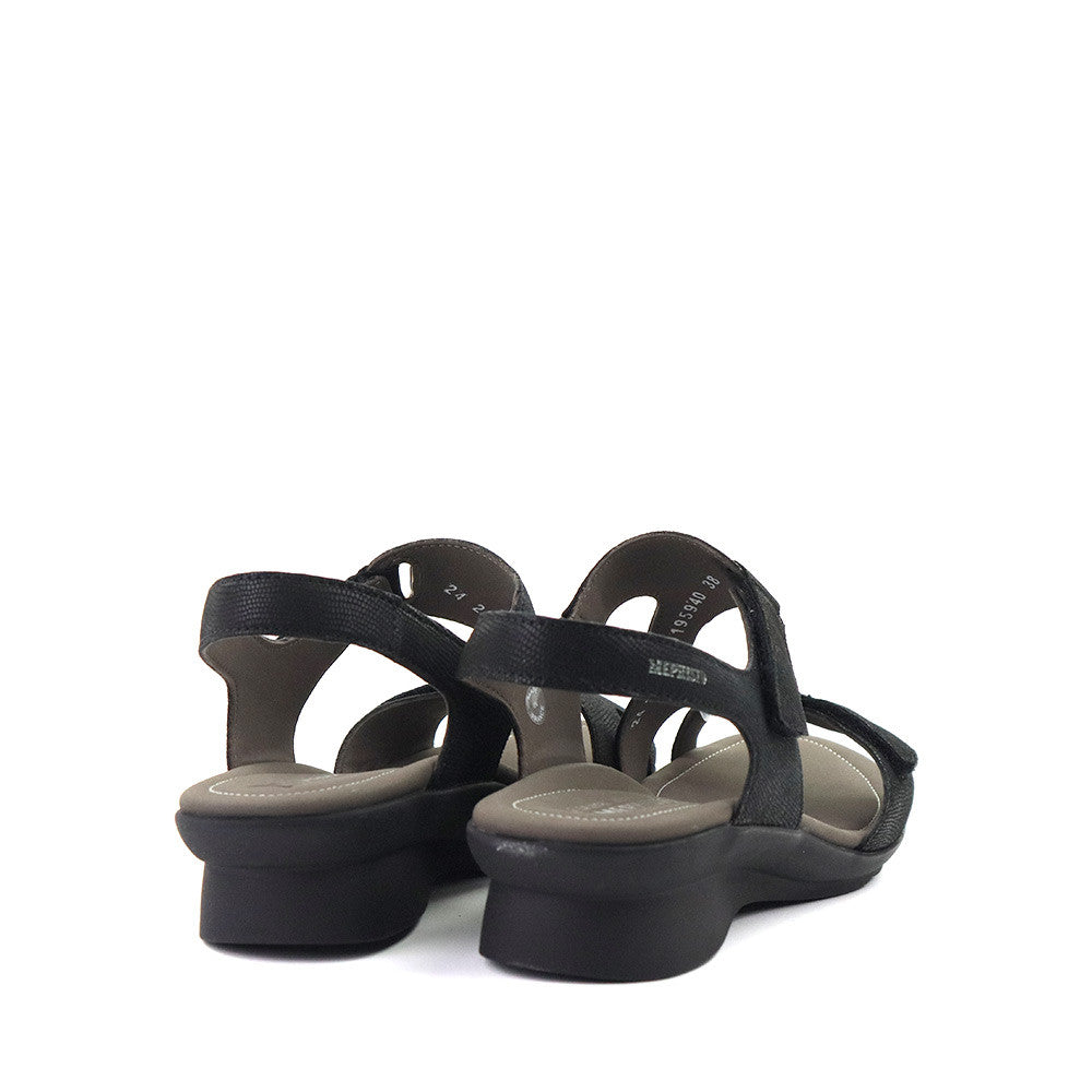 Mephisto Paris Sandal Black heel - Hanig's Footwear