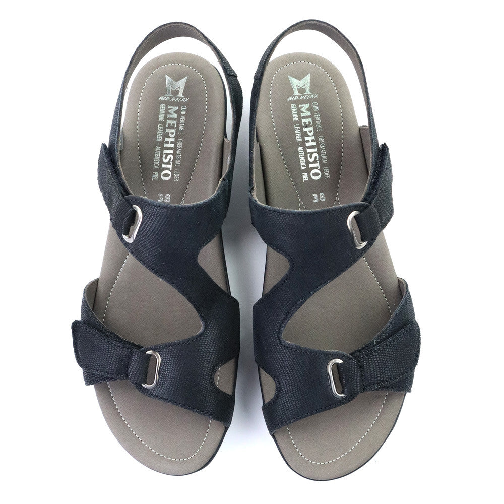 Mephisto Paris Sandal Black top - Hanig's Footwear