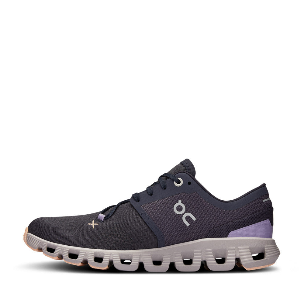 On Cloud X 3 Iron Fade Womens inside view - Hanig's Footwear