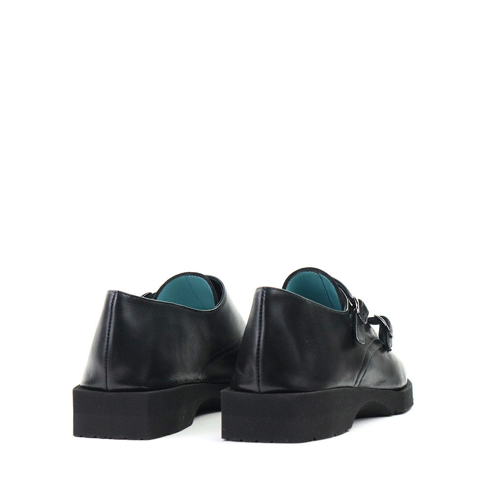 Thierry Rabotin Otis 5521 Black Nappa heel view - Hanig's Footwear
