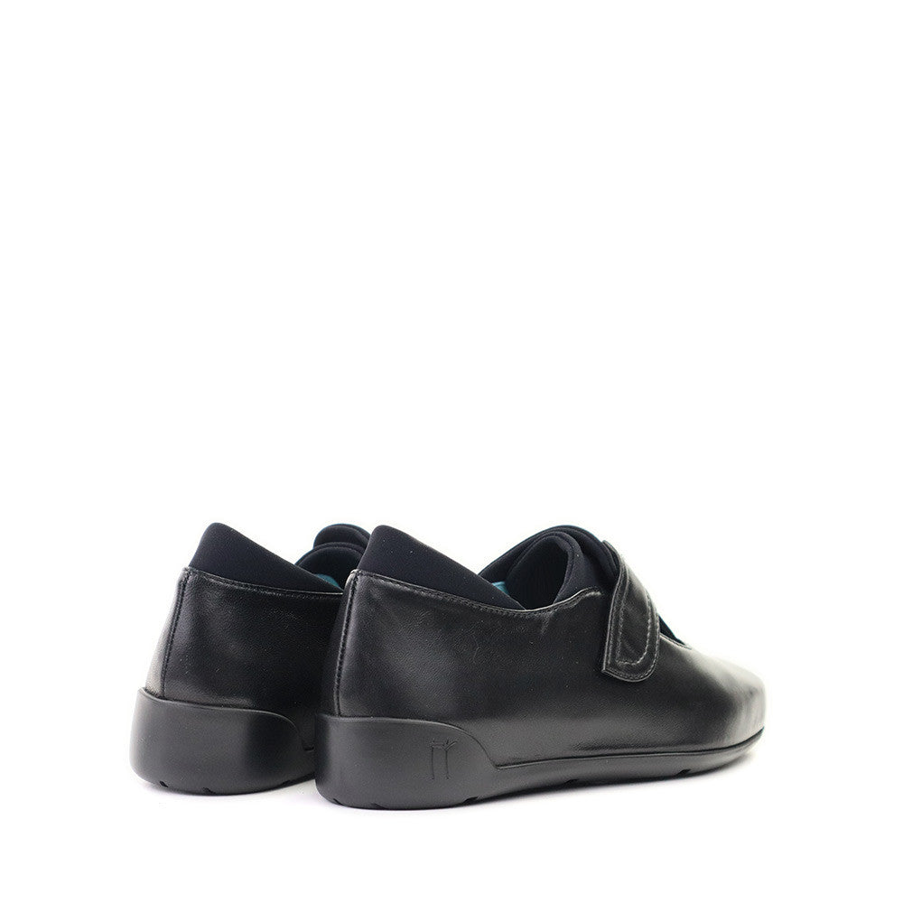 Thierry Rabotin Koichi 4904 Black Nappa heel view - Hanig's Footwear