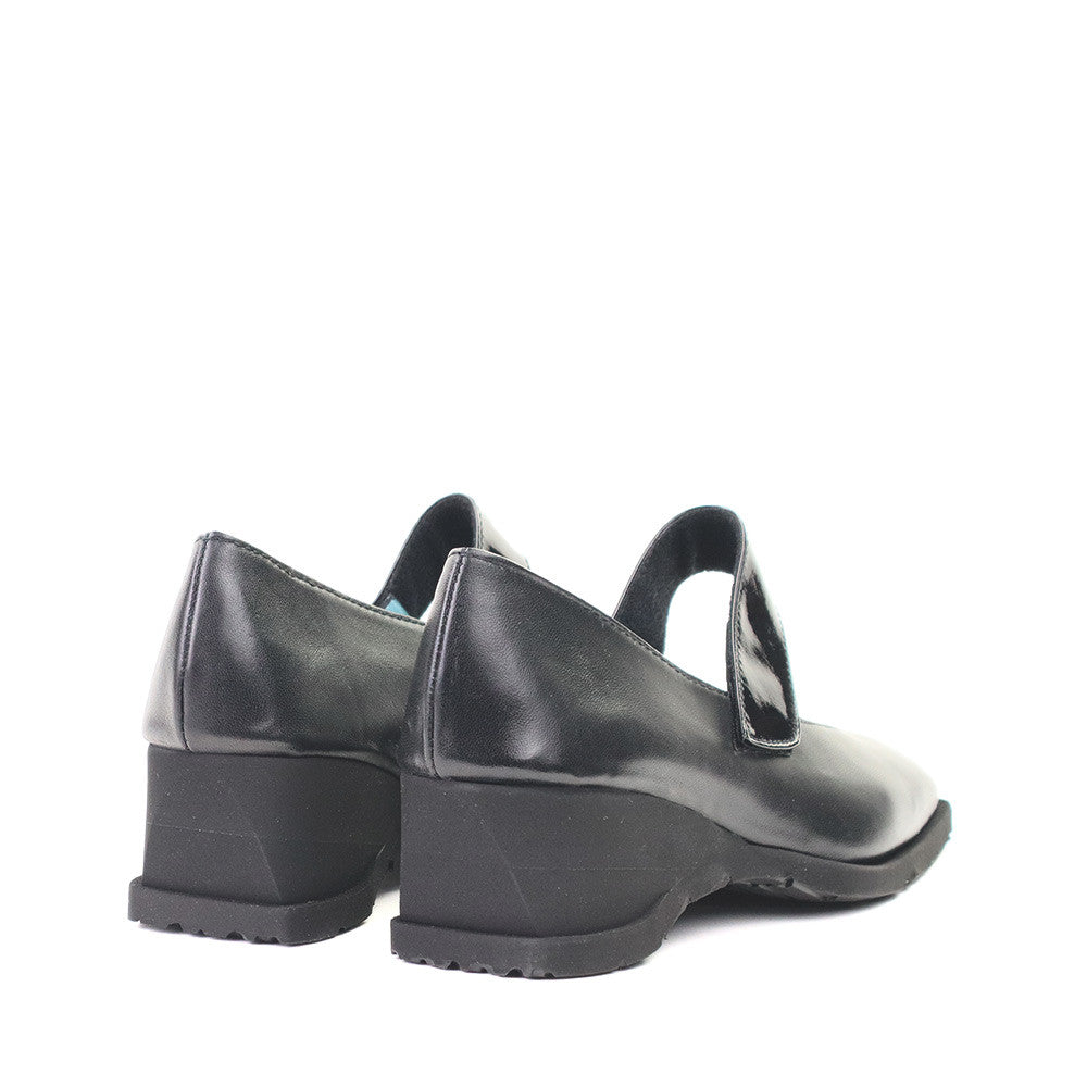 Thierry Rabotin Tarin 277 Black Nappa heel view - Hanig's Footwear