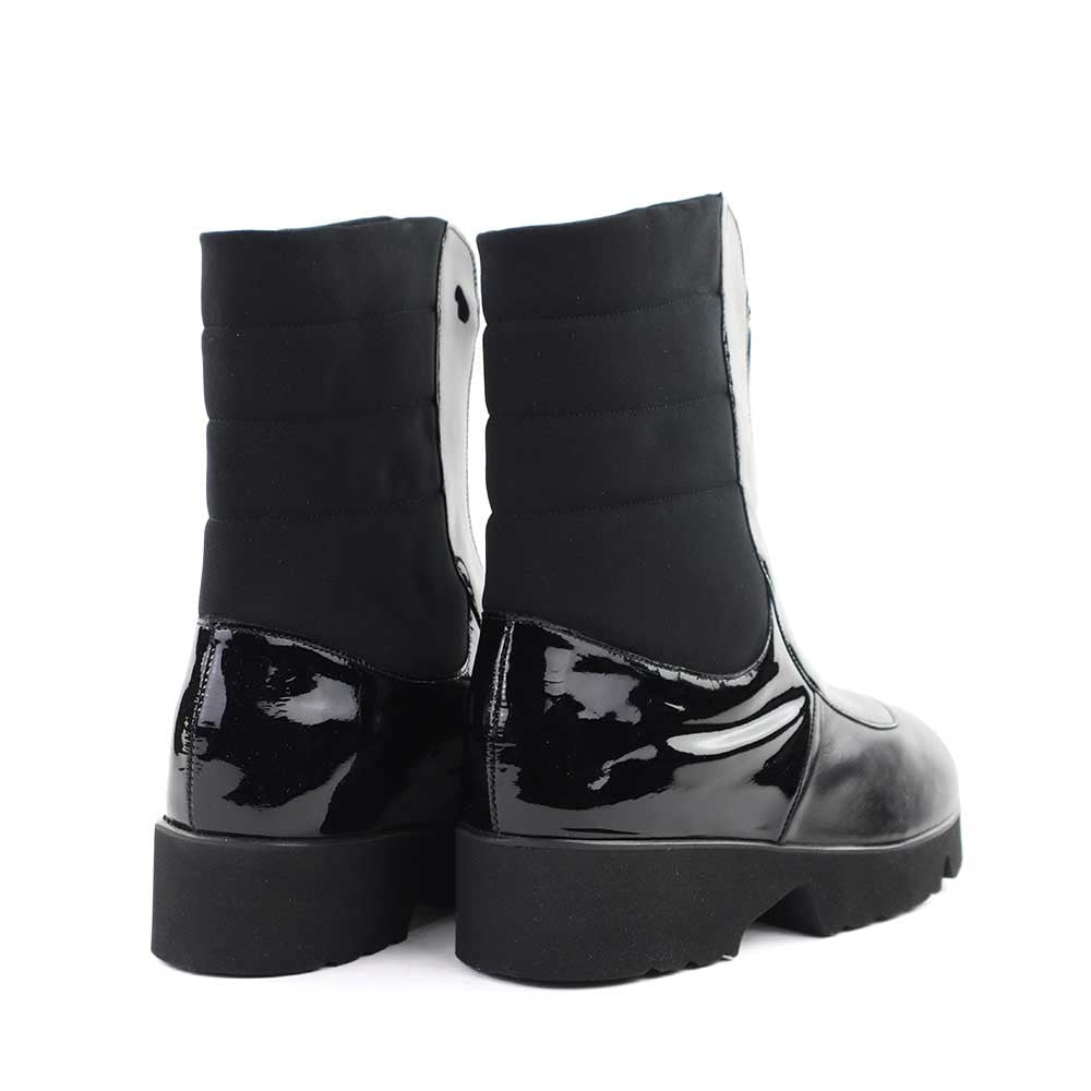 Thierry Rabotin Zibbius 7841 Black Nappa heel view - Hanig's Footwear